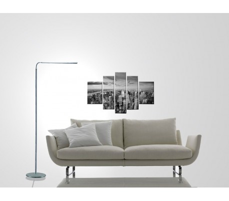 Lámpara 24 LED de luz blanca Con brazo flexible y soporte circular altura 140 cm