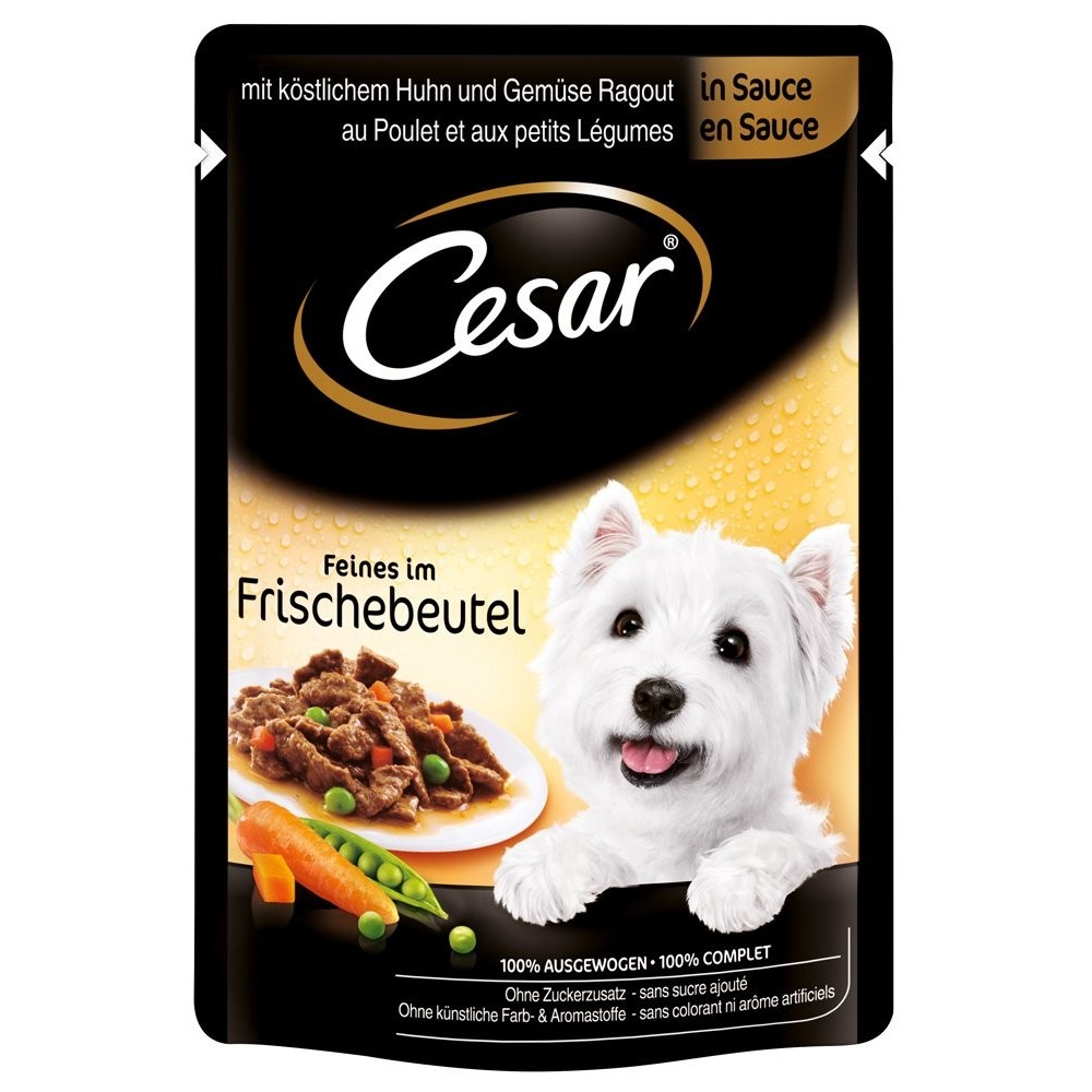 Cesar Delicias del día Alimento para perros en salsa de pollo y verduras 100 g