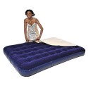 Colchón hinchable doble 137x191x22cm cubierta impermeble antideslizante - AZUL