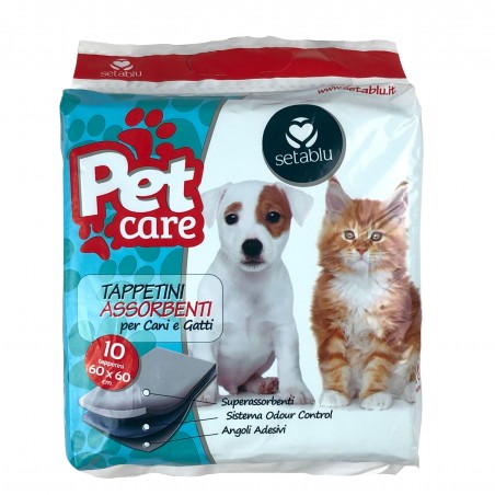 574112 Pack 10 empapadores absorbentes multicapas 60x60cm SETABLU para perros
