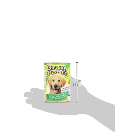 Carne GRAN BONTA ' para perros cordero y arroz bote de 400g carne con vitaminas