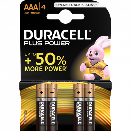 Duracell Plus Power AAA mini-pilas de 1.5V carga duradera garantizada