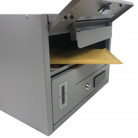 Buzón para comunidad de vecinos 2 plazas Iron Grey Art. 783B 23x18x30 Cm PLATA