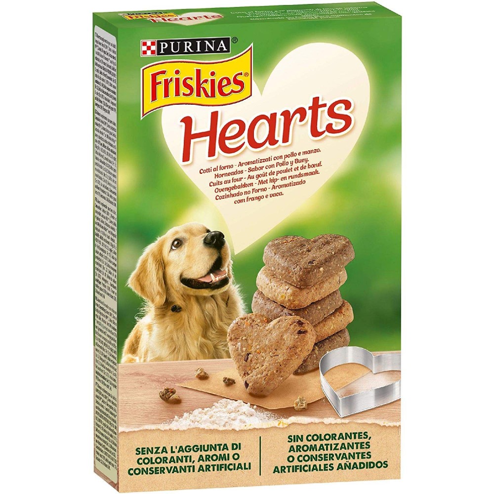 Purina Friskies Galletas corazón para perro con sabor a pollo y ternera 320g