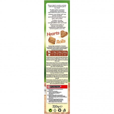 Pack 6 pz Purina Friskies Galletas estrella para perros sabor queso y carne 320g