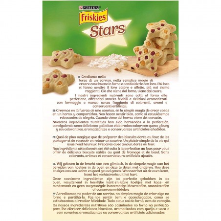 Pack 6 pz Purina Friskies Galletas estrella para perros sabor queso y carne 320g