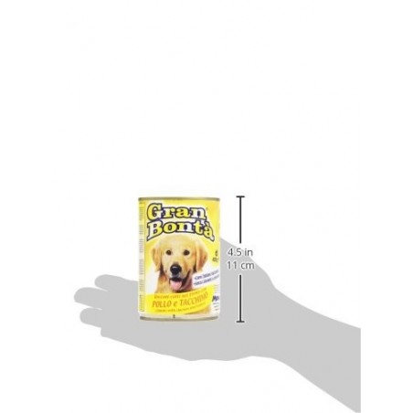 Pack 24x Carne GRAN BONTA' de pollo y pavo para perros 400g y vitaminas