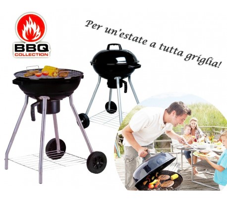 Barbacoa con ruedas , Deluxe Kolgrill 81x54x54 cm - BBQ COLLECTION