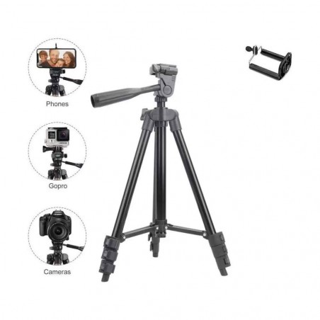 401088 Trípode de aluminio 4 secciones ajustables para teléfonos con camara