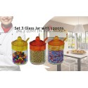 Set 3 recipientes 200ML de cristal para especias y alimentos 6,5 X 11 cm con tapa y cuchara incluída  Set 3 recipientes 200ML de cristal para especias y alimentos 6,5 X 11 cm con tapa y cuchara incluída