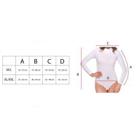 VKA37 Pack 3 Body mujer DARIA con mangas largas y medio cuello interior de felpa