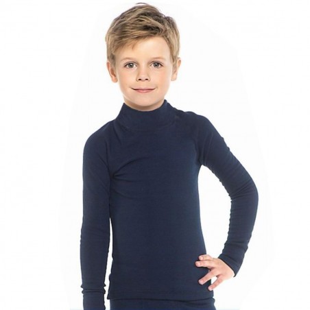 VKA31 Pack 4 camisetas WIFER niños medio cuello manga larga y felpa interior