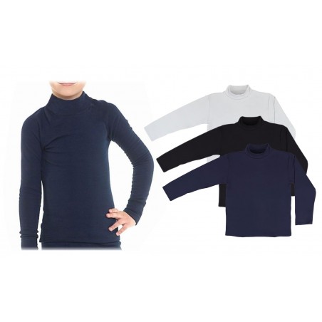 VKA31 Pack 4 camisetas WIFER niños medio cuello manga larga y felpa interior