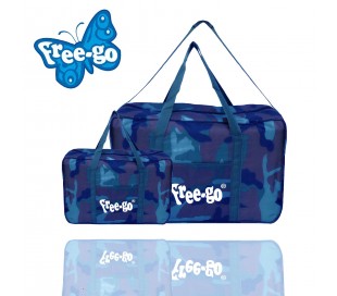 Set 2 bolsas térmicas FREE-GO con efecto CAMUFLAJE con 2 asas y correa de hombro - refrigerante de alimentos y bebidas
