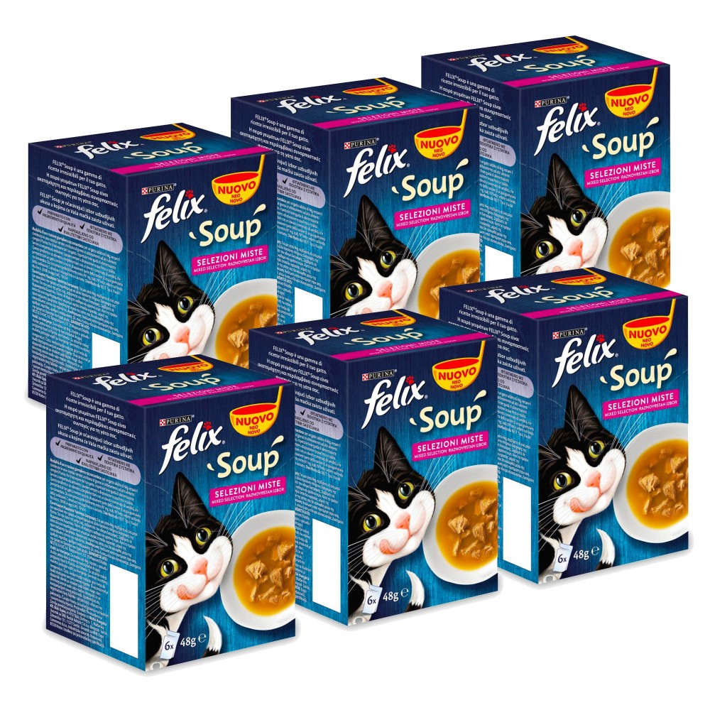 Maxi Pack 6x 288g Bolsitas de sopa Felix Seleccion mixta Carne de res Pollo Atún