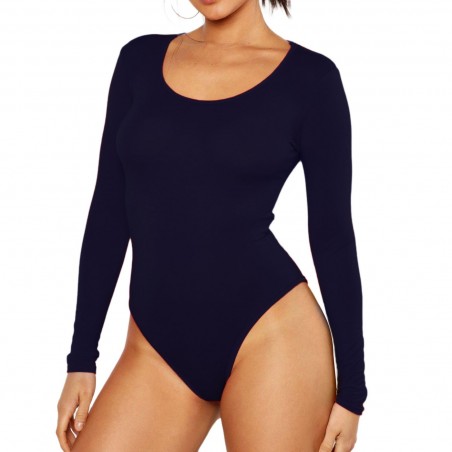 VKA36 Body para mujer Lordge con manga larga y cuello redondo interior de felpa