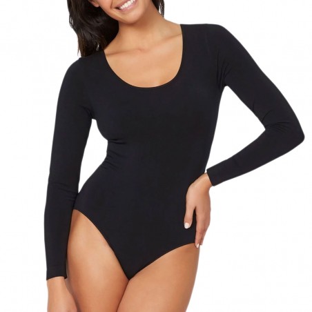 VKA36 Body para mujer Lordge con manga larga y cuello redondo interior de felpa