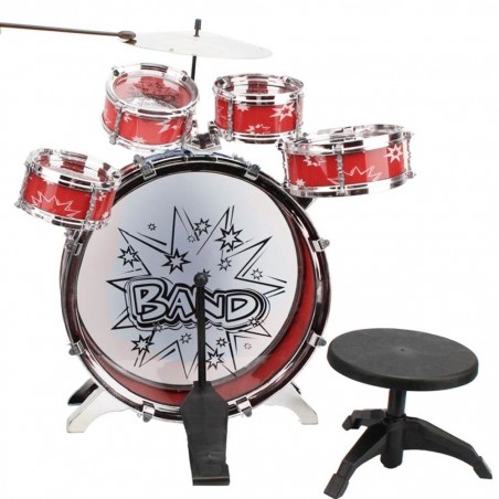 100690 Batería Rock Babyband 6 elementos con taburete plano de metal y baquetas