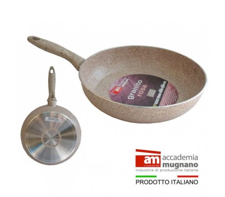 Sartén 22 cm antiadherente de efecto piedra y revestimiento Diamond Tech - Accademia Mugnano GRANITO ROSA 