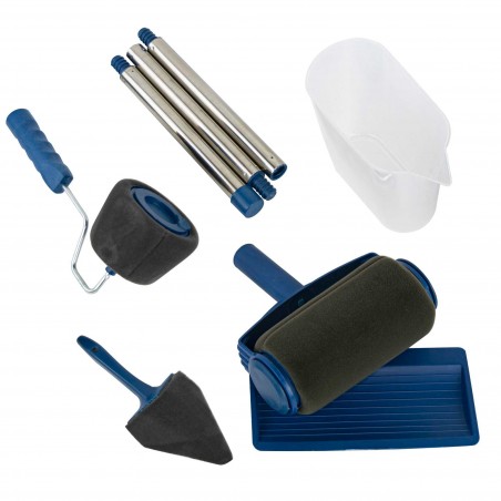 Rodillo de pintura anti-goteo con tanque recargable y mango extensible