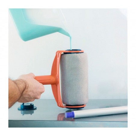 Rodillo de pintura anti-goteo con tanque recargable y mango extensible