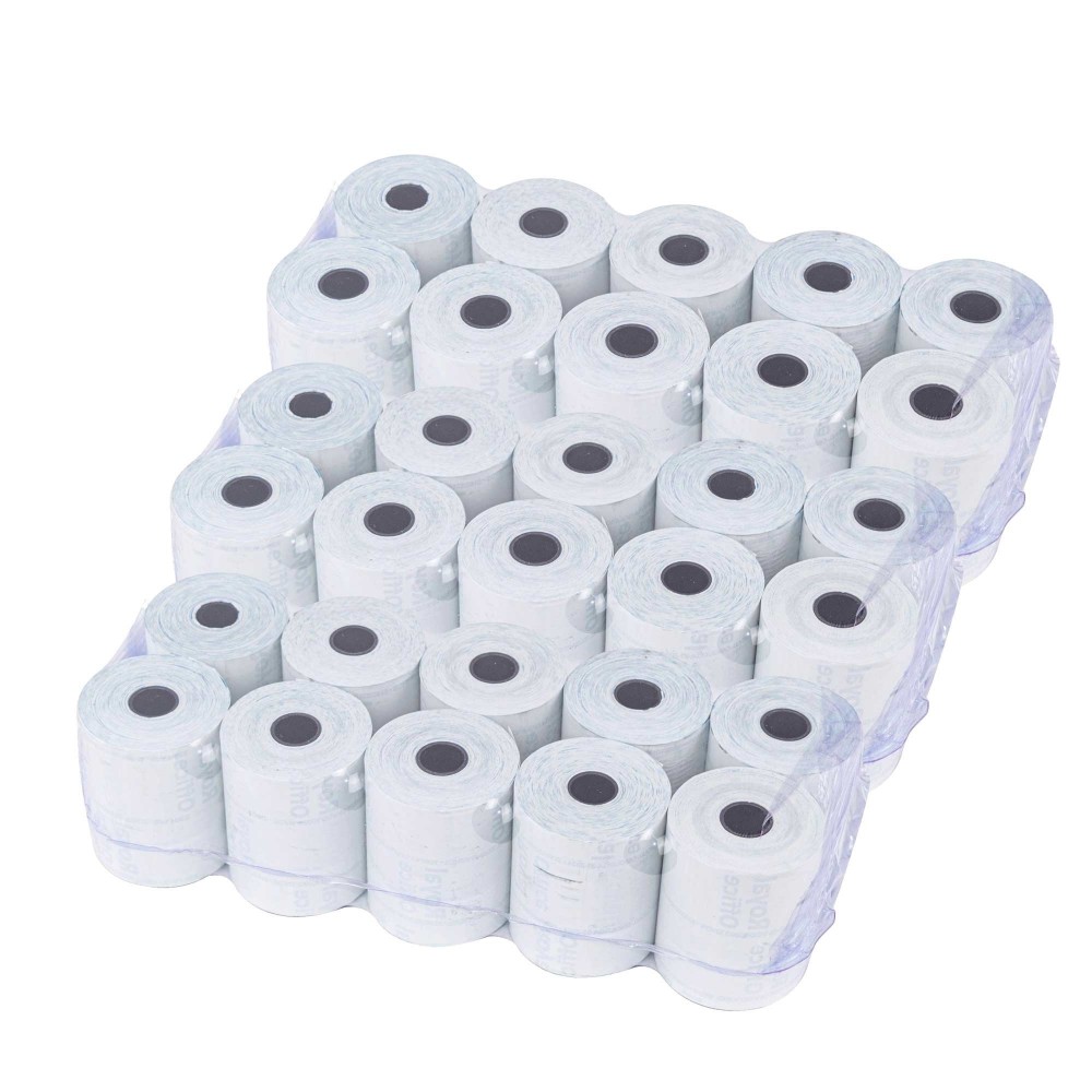 Pack 30 rollos papel térmico ONE OFFICE para casa 57mm x 30mt tubo 12mm 55gr