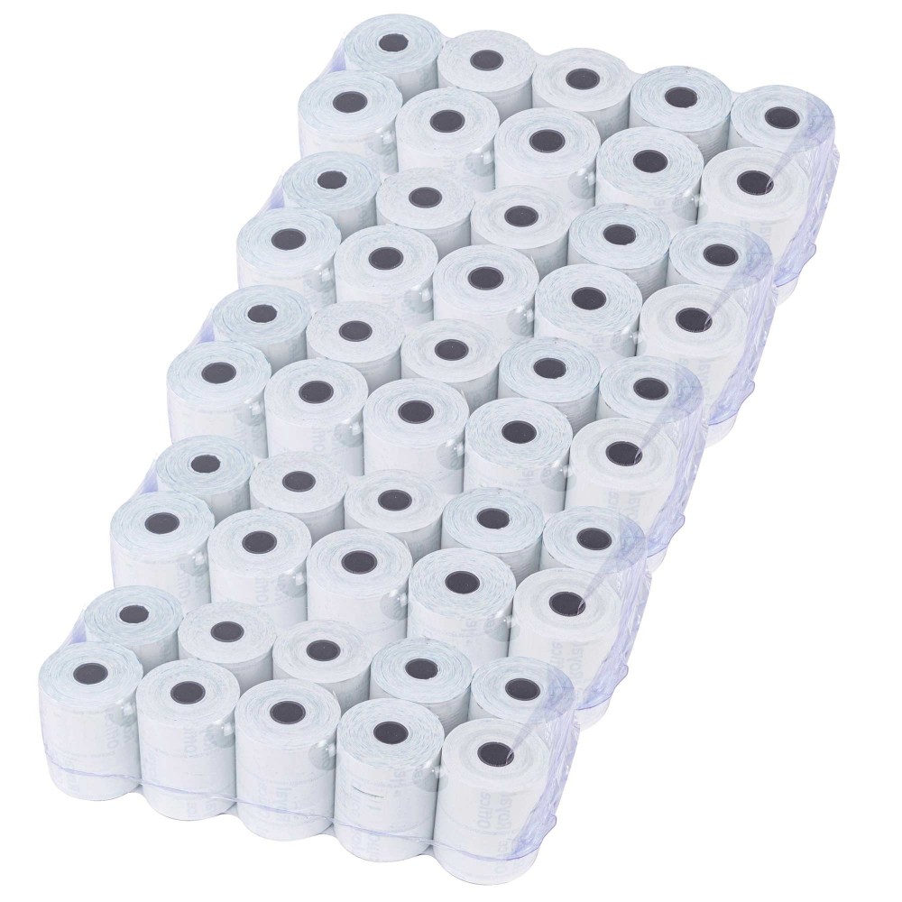Pack 50 rollos papel térmico ONE OFFICE para casa 57mm x 30mt tubo 12mm 55gr