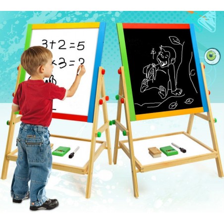 Pizarra infantil 2en1 reversible (30x35,5cm) Incluye tizas y rotulador