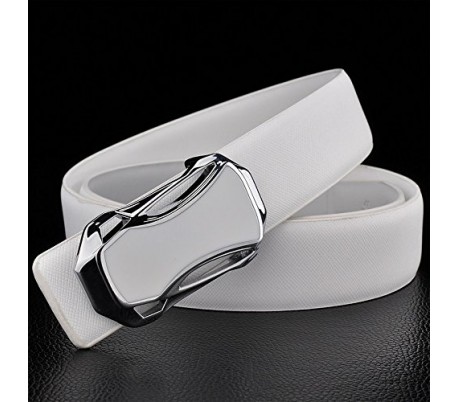 Cinturón de cuero para hombre con hebilla plateada - Mod. ANYWAY - Moda masculina