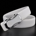 Cinturón de cuero para hombre con hebilla plateada - Mod. ANYWAY - Moda masculina Cinturón de cuero para hombre con hebilla plateada - Mod. ANYWAY - Moda masculina