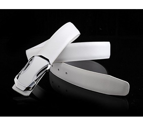 Cinturón de cuero para hombre con hebilla plateada - Mod. ANYWAY - Moda masculina