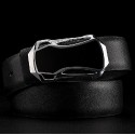 Cinturón de cuero para hombre con hebilla plateada - Mod. ANYWAY - Moda masculina Cinturón de cuero para hombre con hebilla plateada - Mod. ANYWAY - Moda masculina