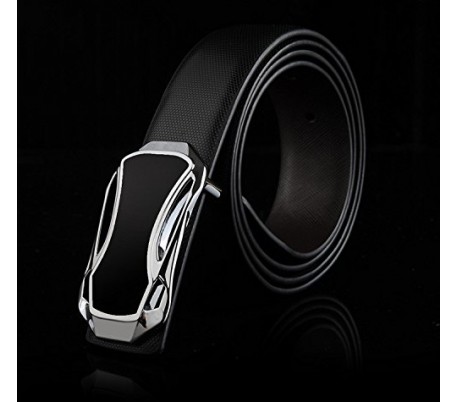 Cinturón de cuero para hombre con hebilla plateada - Mod. ANYWAY - Moda masculina