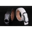 Cinturón de cuero para hombre con hebilla plateada - Mod. ANYWAY - Moda masculina Cinturón de cuero para hombre con hebilla plateada - Mod. ANYWAY - Moda masculina