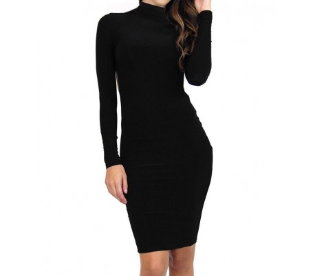 Vestido de mujer ajustado de tubo color negro con espalda al decubierto mod. DESNUDA - Moda femenina mws