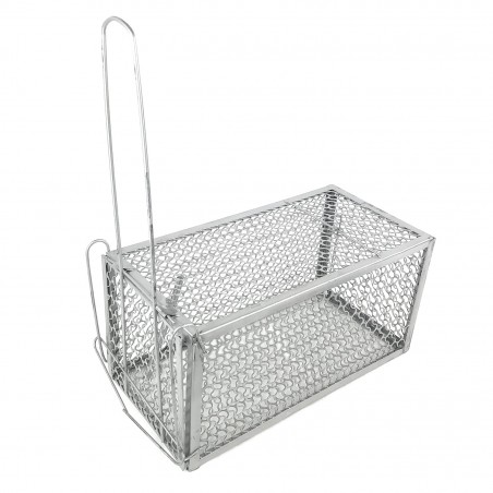 10750 Jaula trampa metálica para ratones con cierre de resorte 27x15x12 cm