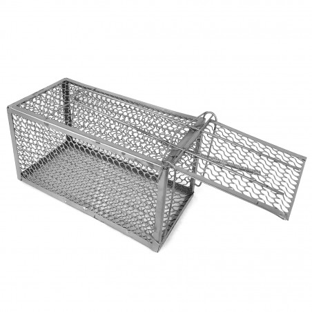 10750 Jaula trampa metálica para ratones con cierre de resorte 27x15x12 cm