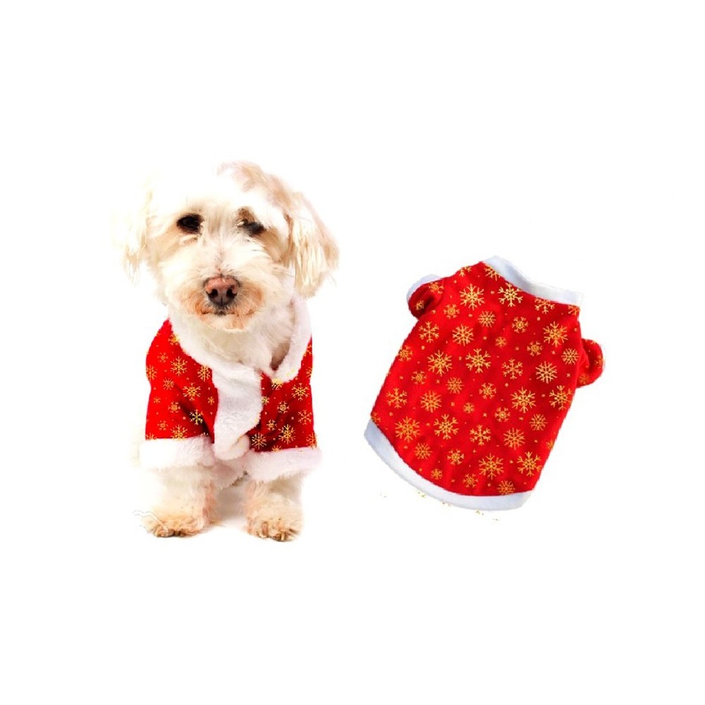 Vestido para animales navideño con estampado SNOWFLAKES talla pequeña