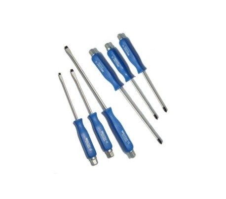 Kit 6 destornilladores cr-v corte estrella   hexagonal