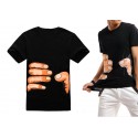 Camiseta unisex de manga corta con efecto 3D de mano agarrada a la cintura mod. SQUEEZE HAND