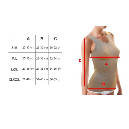 Camiseta adelgazante hasta 1 talla con efecto push-up