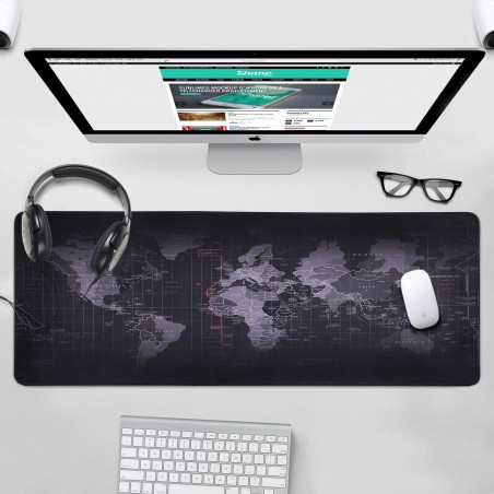 Alfombra antideslizante para ordenador de escritorio Mapamundo 900x400x2mm