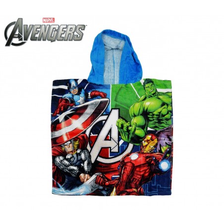 MV92262 Albornoz con capucha de algodón con motivo Los Vengadores 120x60