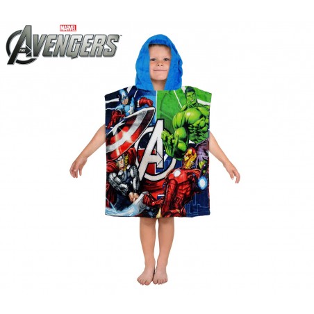 MV92262 Albornoz con capucha de algodón con motivo Los Vengadores 120x60