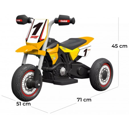 GVC-5478 MOTO ENDURO 6V para niños con luces delanteras sonidos y ruedas