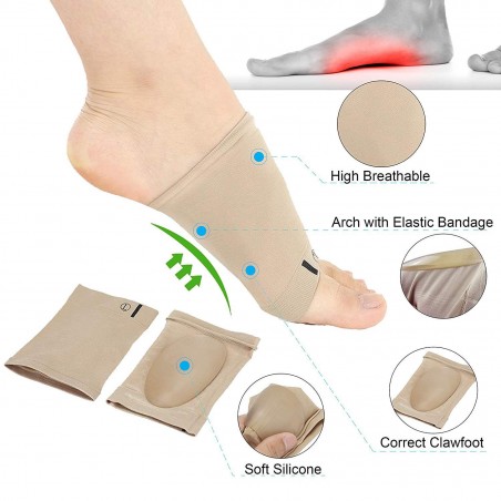 Pack 2 almohadillas de gel aliviar dolor de pies (para personas puente plano)