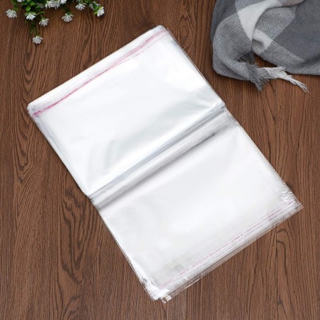 100 Bolsas transparentes de plástico sobres de celofán autoadhesivos 30x44cm