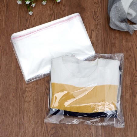 100 Bolsas transparentes de plástico sobres de celofán autoadhesivos 30x44cm