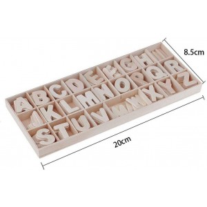 Caja de letras para decoupage en madera clara 130pcs... 2