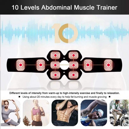 Electroestimulador de silicona recargable ABDOMINAL MUSCULAR para ABS y Brazos